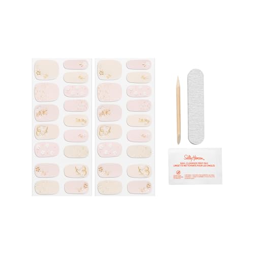 Sally Hansen Salon Effects, Wall Flower, Nail Strips, No UV Light Needed, No Dry Time, Long-Lasting, Non-Damaging, No Chipping – Premium Nail Wrap Set