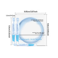 Thumbnail for Measurement chart of a hyaluronic acid serum packaging with syringes and a box.