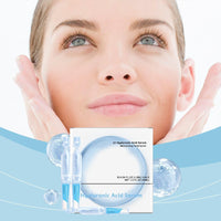 Thumbnail for Hyaluronic Acid Serum packaging with a woman's face in the background