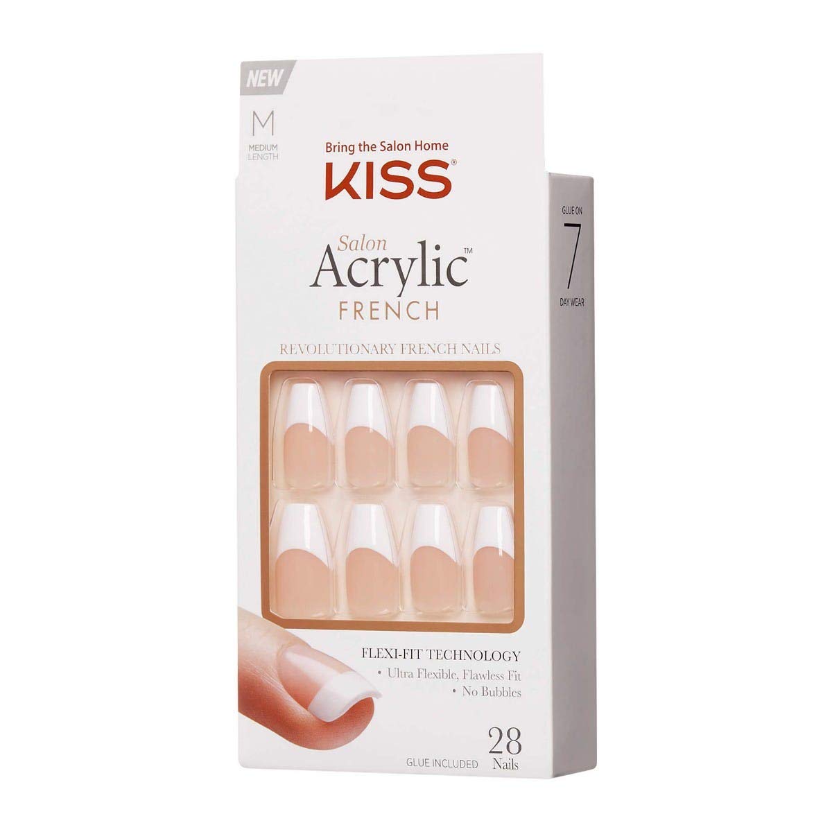 Kiss Salon Acrylic French Nail Manicure gel nail wraps – french long – CrazyGels
