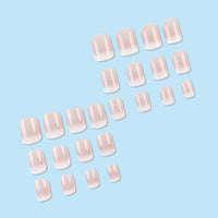 Thumbnail for Short Square Press On Nails French gel nail wraps – french short – CrazyGels