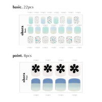 Thumbnail for ohora Semi Cured Gel Nail Strips (P Flowery Ocean) - Works with Any Nail Lamps, Salon-Quality, Long Lasting, Easy to Apply & Remove - Includes 2 Prep Pads, Nail File & Wooden Stick