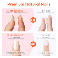 Thumbnail for Modelones Short Press On Nails, 32pcs gel nail wraps – short long – CrazyGels