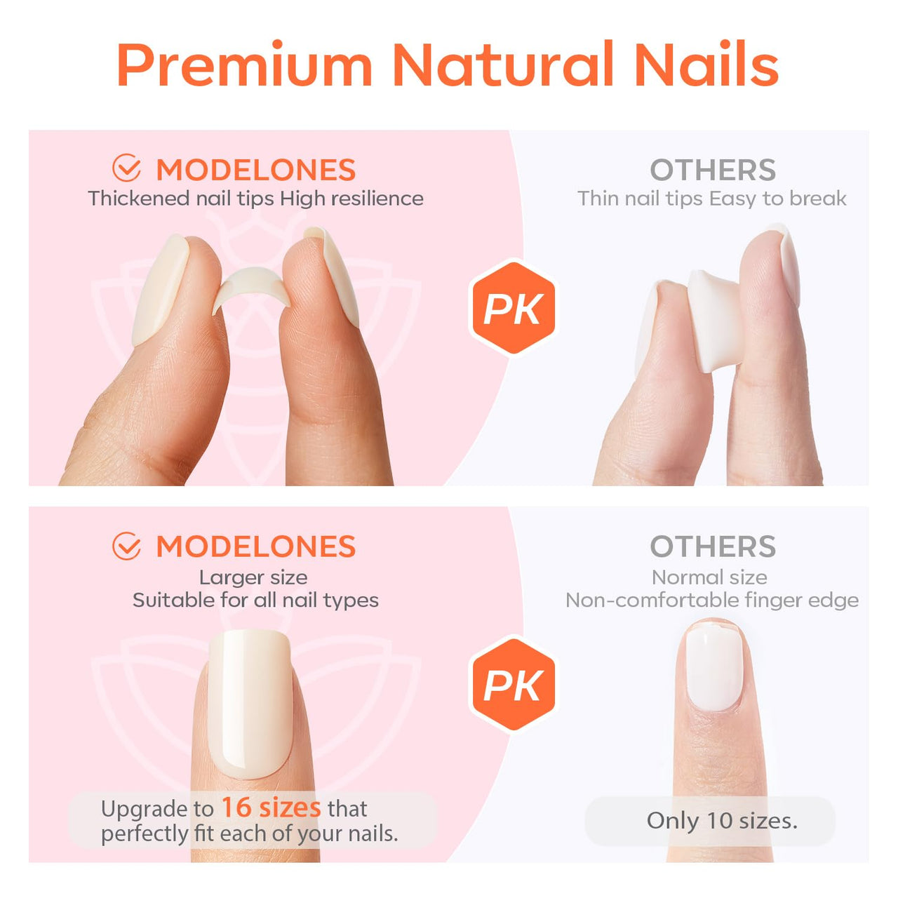 Modelones 32Pcs Black Press on Nails, Upgrade Short Square Fake Nails, Reusable Nail Kit with Nail Glue Adhesive Tabs Mini Nail File, Nails Press Ons 16 Sizes
