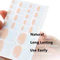 Thumbnail for VOTACOS Nail Polish Strips for Toes, No UV Needed, Toe Nails Stickers White Flower French Toenail Gel Nail Strips Pedicure Full Nails Wraps for Women with 1 Wooden Stick, 1 Nail File & 2 Prep Pad
