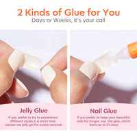Thumbnail for Modelones Short Press On Nails, 32pcs gel nail wraps – short long – CrazyGels