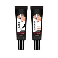 Thumbnail for Curvlife Newly Upgraded Quick Drying 10g Semi Solid Nail Glue with 10ml Remover for Press On Nails Tips No Need for UV Lamp Long Lasting Fake Acrylic Nails Kit Glue Gel
