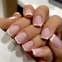 Thumbnail for White French Tip Press On Nails gel nail wraps – french white – CrazyGels