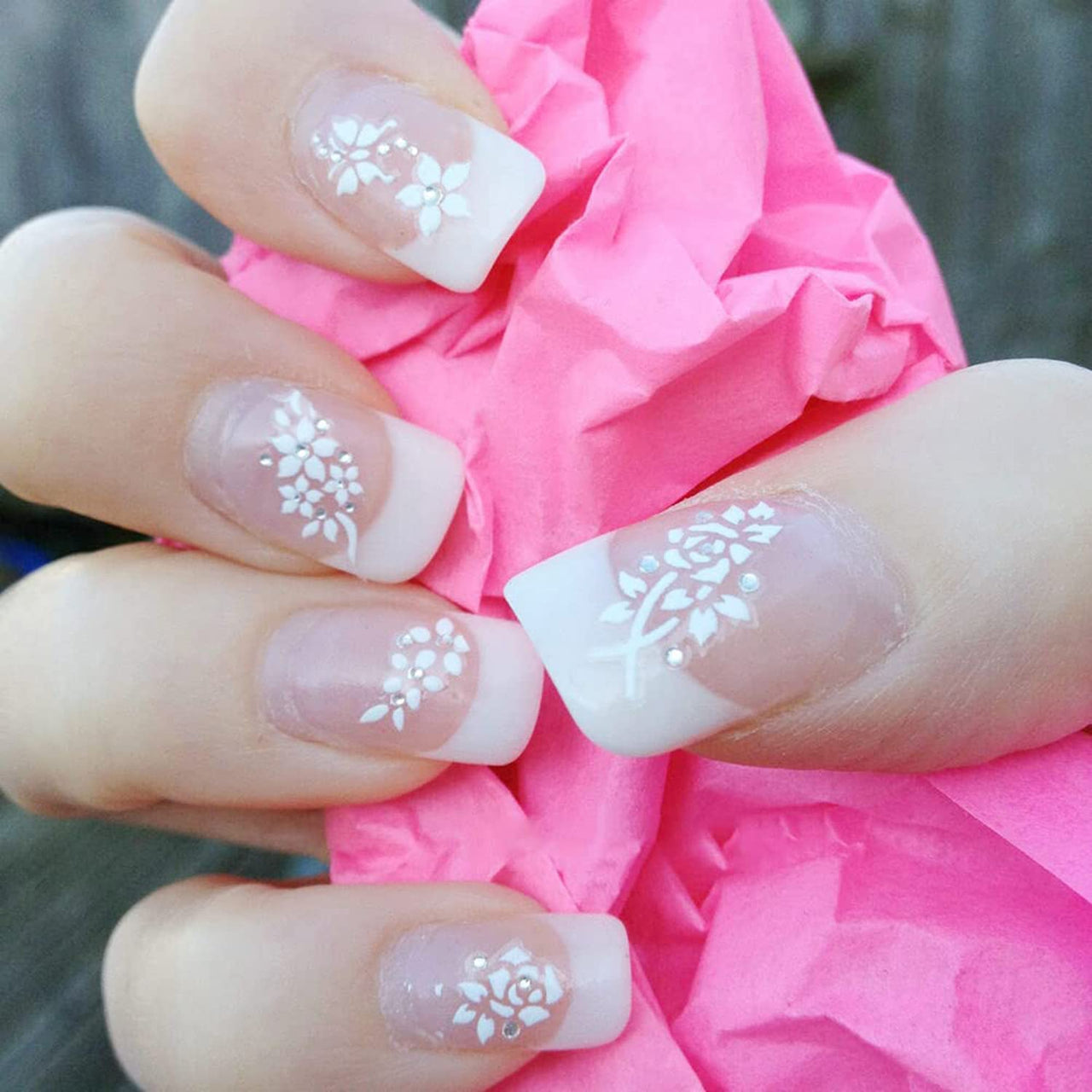 30 Sheets White Nail Nail Nail Wraps and 24 Sheets Fluorescent Nail Nail Nail Wraps