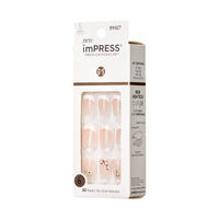 Thumbnail for KISS imPRESS No Glue Mani Press On Nails, Design, 'My Worth', White, Short Size, Squoval Shape, Includes 30 Nails, Prep Pad, Instructions Sheet, 1 Manicure Stick, 1 Mini File | Premium Nail Wraps