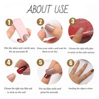 Thumbnail for Hkanlre Bling Coffin Press on Nails Fake Nails Tips Full Cover Medium False Gradient Nails for Women and Girls 24PCS (Coffin pink)