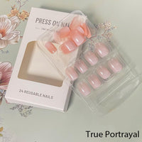 Thumbnail for WAFOLOZE Nails Press ons,White Ombre Short Square Press on Nails Fake Nails Glossy Acrylic Artificial Nails Stick on Nails for Women 24Pcs