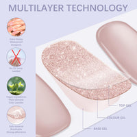 Thumbnail for 22pcs Nail Strips UV Free Nail Nail Nail Wraps Long Lasting Gel Nail Polish Strips Gloss Nail Nail Wraps with 2 Prep Pad, 1 Nail File (Floral Fragrance T047)