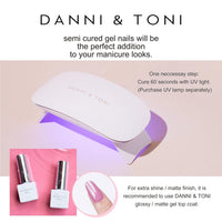 Thumbnail for DANNI & TONI Semi Cured Gel Nail Strips Ocean Blue (Verdant Whisper) Magnetic Silver Cat Eye Gel Nail Nail Wraps Flowers 28 Nail Nail Wraps