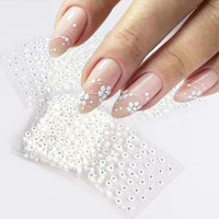 Thumbnail for 30Sheets Floral Nail Art Nail Nail Wraps Decals 3D Self Adhesive White Flower Designs Nails Supplies White Flower Nail Nail Wraps with Rhinestones Nail Decorations for Women Manicure Transfer Tool Nails Nail Wraps