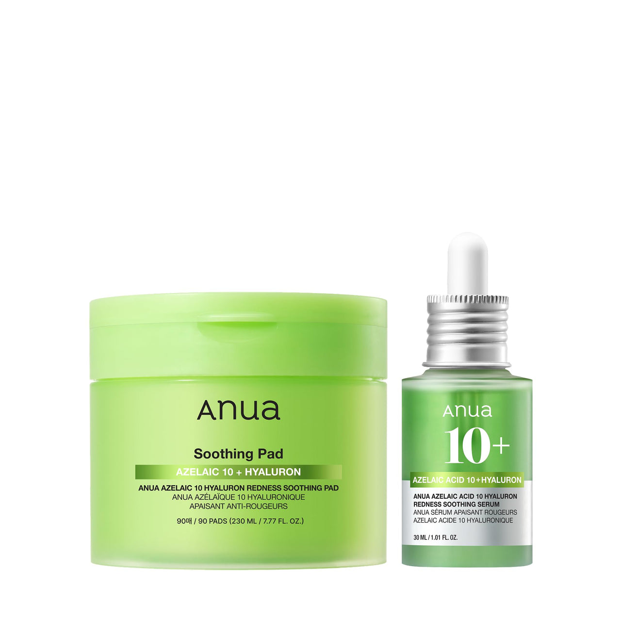 Anua Azelaic Acid Redness Soothing Prep & Boost Duo, Soothing & Calming Synergy, Spot care with Mini Sheet mask for Day & Night Routine, Korean skincare set
