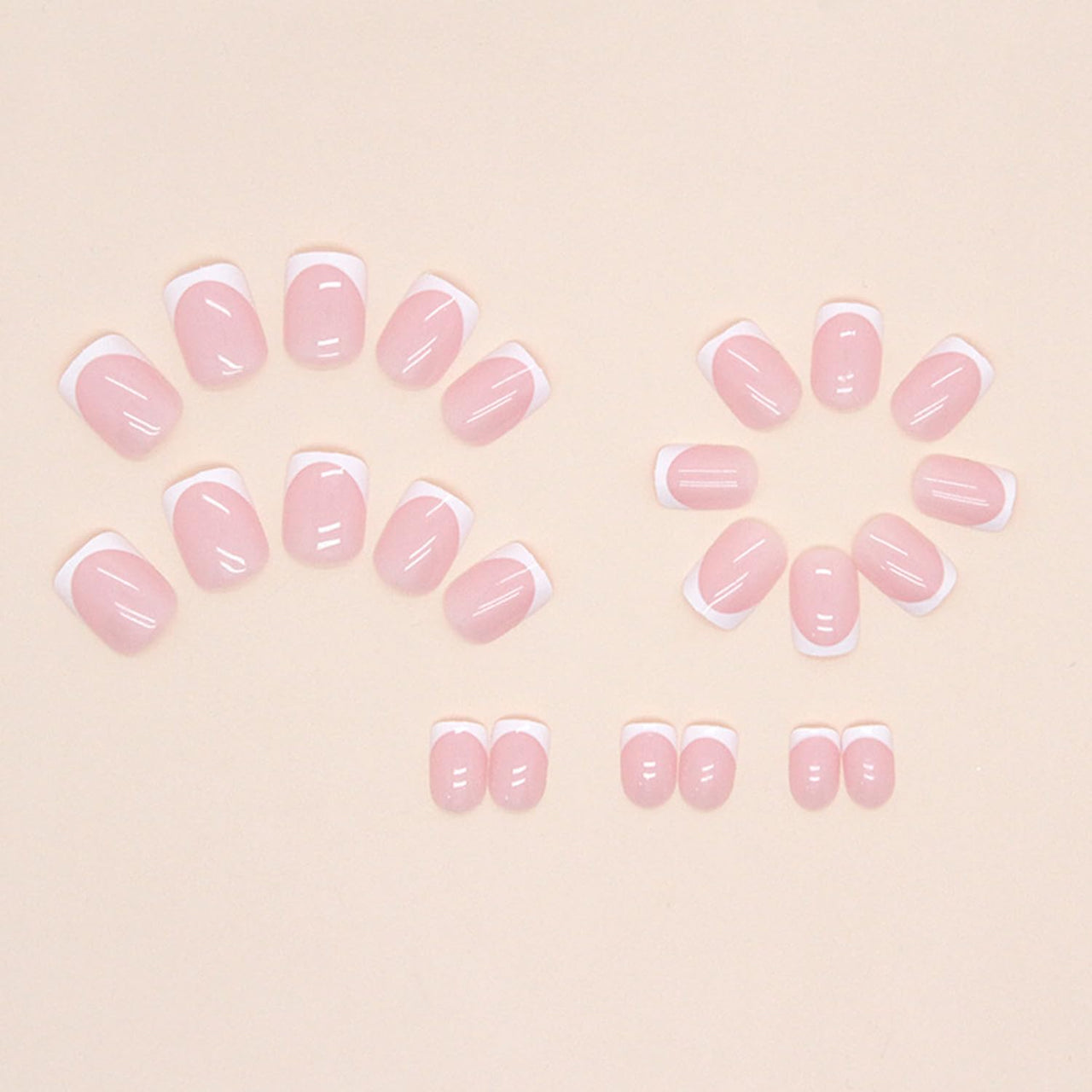 White French Tip Press On Nails gel nail wraps – french white – CrazyGels