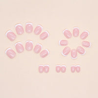 Thumbnail for White French Tip Press On Nails gel nail wraps – french white – CrazyGels