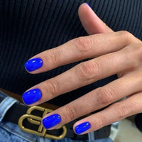 Thumbnail for Blue Press on Nails Short Square Fake Nails Glue on Short Square Nails Press ons, Soft Gel Acrylic Glue on Stick on Nail for Women Thick Reusable Solid Color 24pcs, Royal Blue
