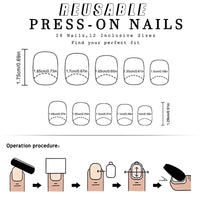 Thumbnail for Short Square Press On Nails French gel nail wraps – french short – CrazyGels