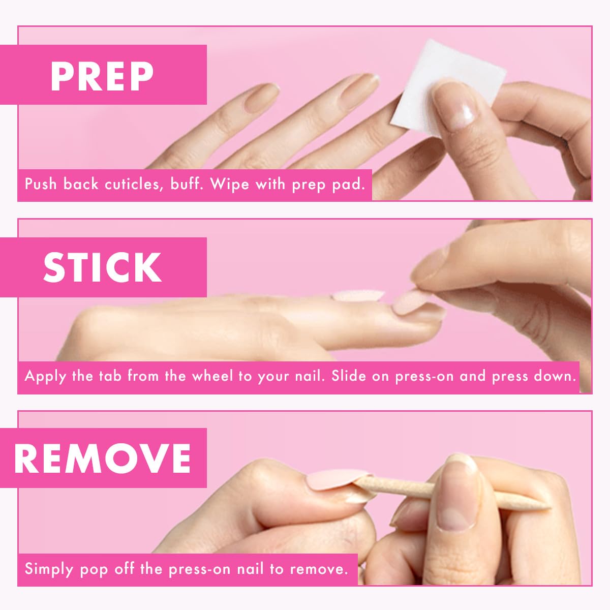 Olive & June Classic Super Stick Mani Press On Nails | Short, Round | No Glue Needed | 32 Tab Nails in 16 Sizes | Non-Toxic Tabs Easy On-Off Non-Damaging Realest Look | 7-Day Wear | Rink Pastel Blue