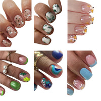Thumbnail for 144 Pcs Press on Nails Short Square Fake Nails Flower False Nails with Designs Spring Summer Floral Glue on Nails Full Cover Glossy Acrylic Stick on Nail for Women Manicure 6 Packs