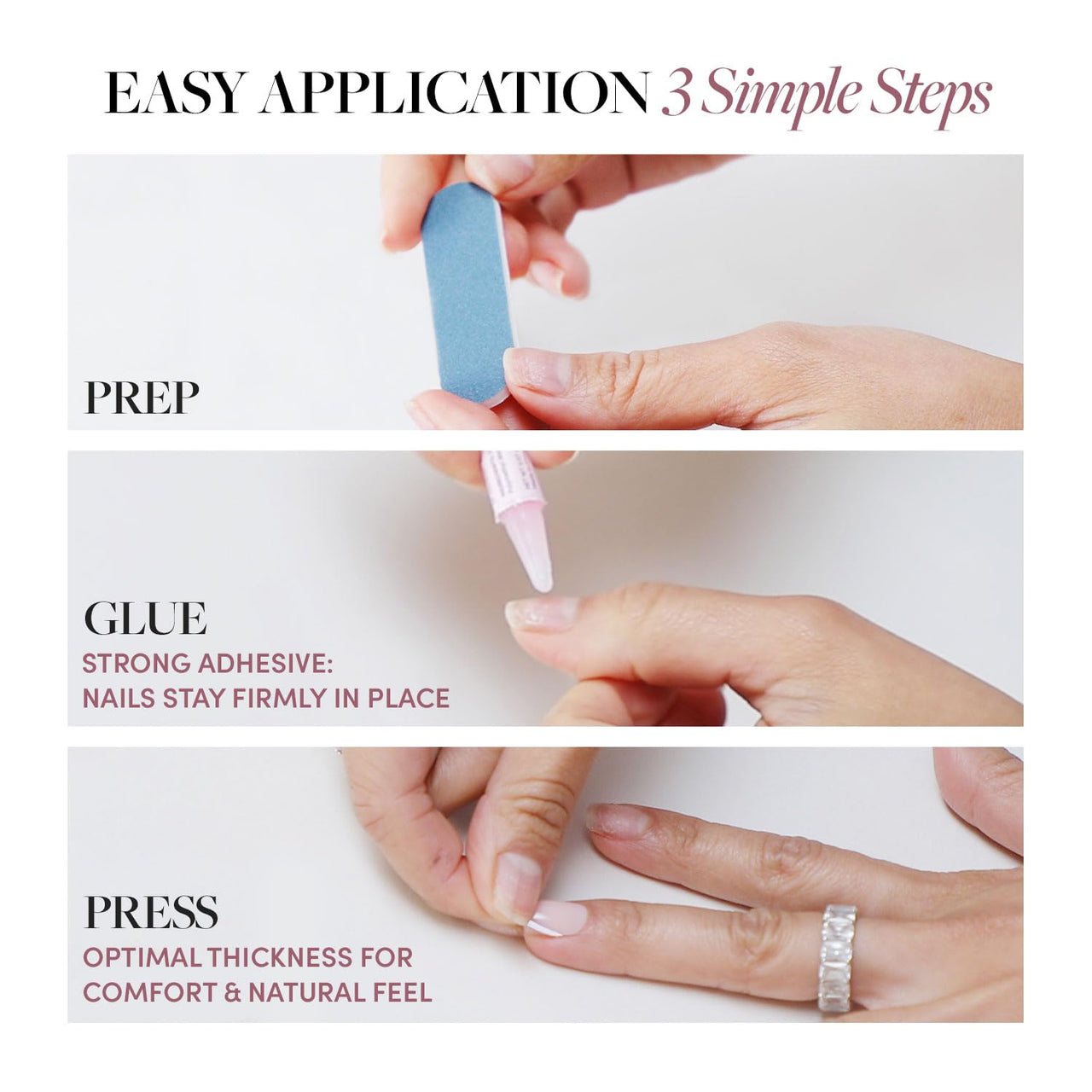 Glamnetic Press On Nails Pinky Promise gel nail wraps – pink long – CrazyGels