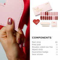 Thumbnail for NAILOG Semi Cured Gel Nail Strips, 20 Pcs Red Long Lasting Nail Nail Wraps Extra Long Nail Nail Wraps with Glossy Gel Finishing for Spring Summer, Darling Roses