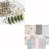 Thumbnail for 30 Sheets Gold Nail Nail Nail Wraps and 18 Sheets Colorful Nail Nail Nail Wraps