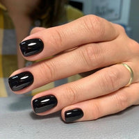 Thumbnail for Modelones 32Pcs Black Press on Nails, Upgrade Short Square Fake Nails, Reusable Nail Kit with Nail Glue Adhesive Tabs Mini Nail File, Nails Press Ons 16 Sizes