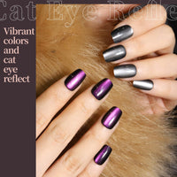 Thumbnail for FANDAMEI Cat Eye Press On Nails, 6 Colors Press On Nails Short Square, Natural Fake Nails Fine Diamond Shine, Glossy Ombre, Cat Eye Press on Nails for Women with Salon Quality, Press on Nails Kit