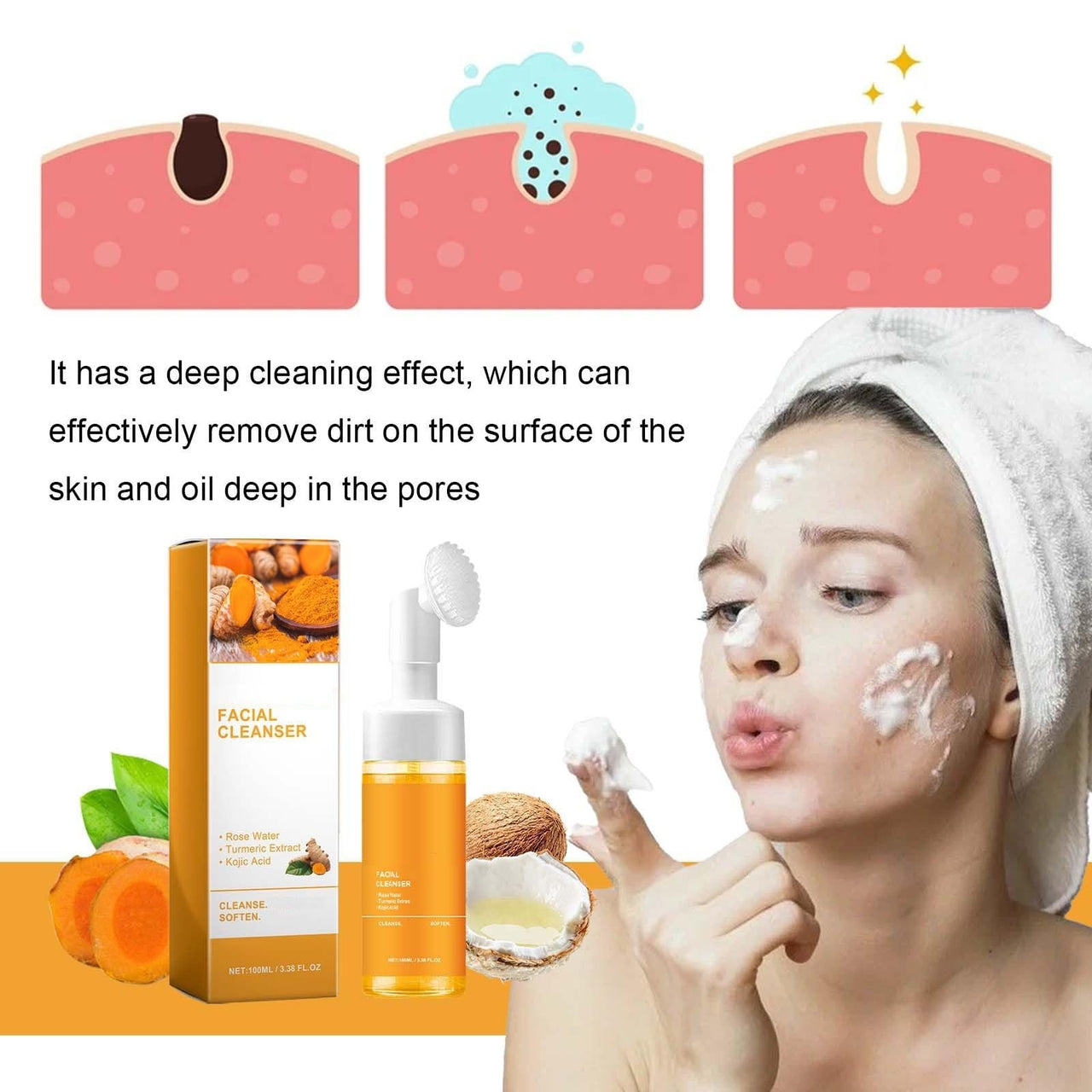 2 Pcs Turmeric  | Kojic Acid -Facial Cleanser
