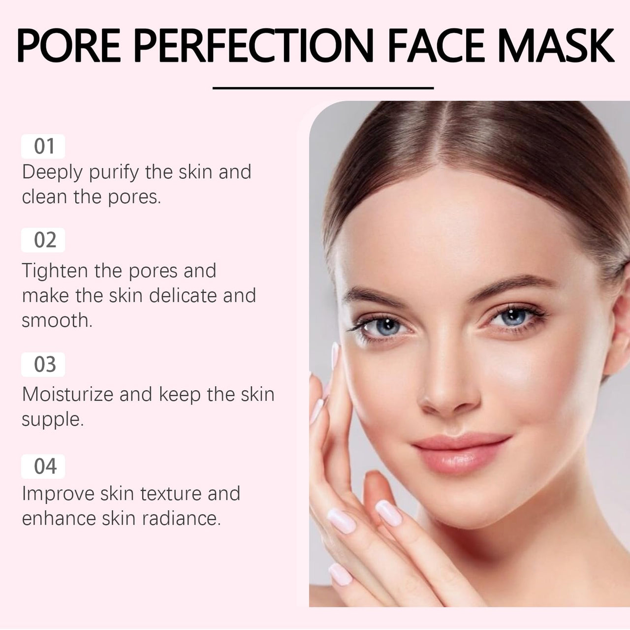 HOYGI pink clay face mask packaging detail