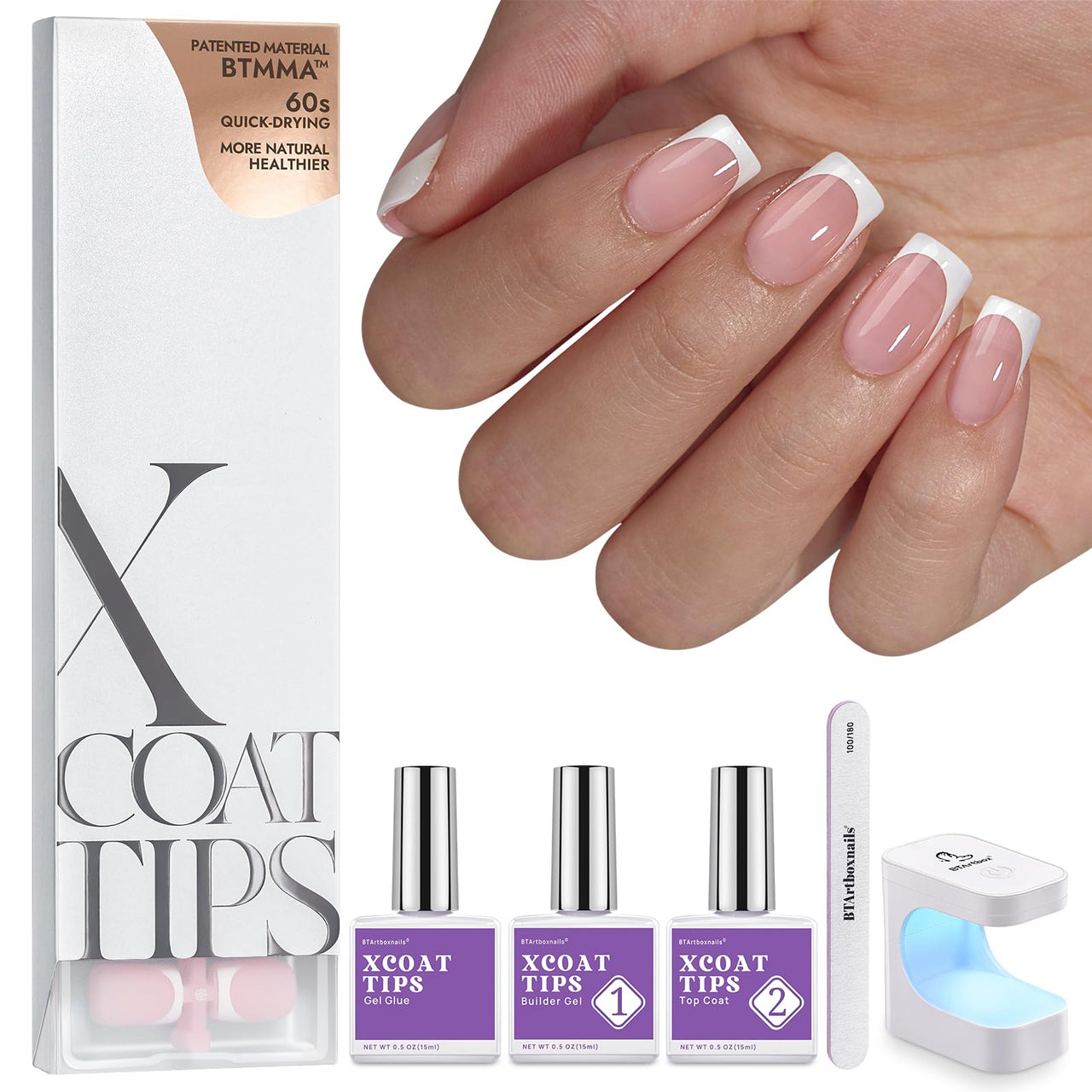 Btartboxnails Xcoattips Gel Nail Kit Short gel nail wraps – short long – CrazyGels
