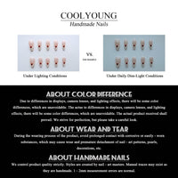 Thumbnail for Handmade Press On Nails Short Nails Press On Colorful Press On Nails 3D Nails Press On Nails Acrylic 3D Nails Stick On Nails For Women Square Fake Nails Woman Gifts, COOLYOUNG Nails, 10 PCS, Size S