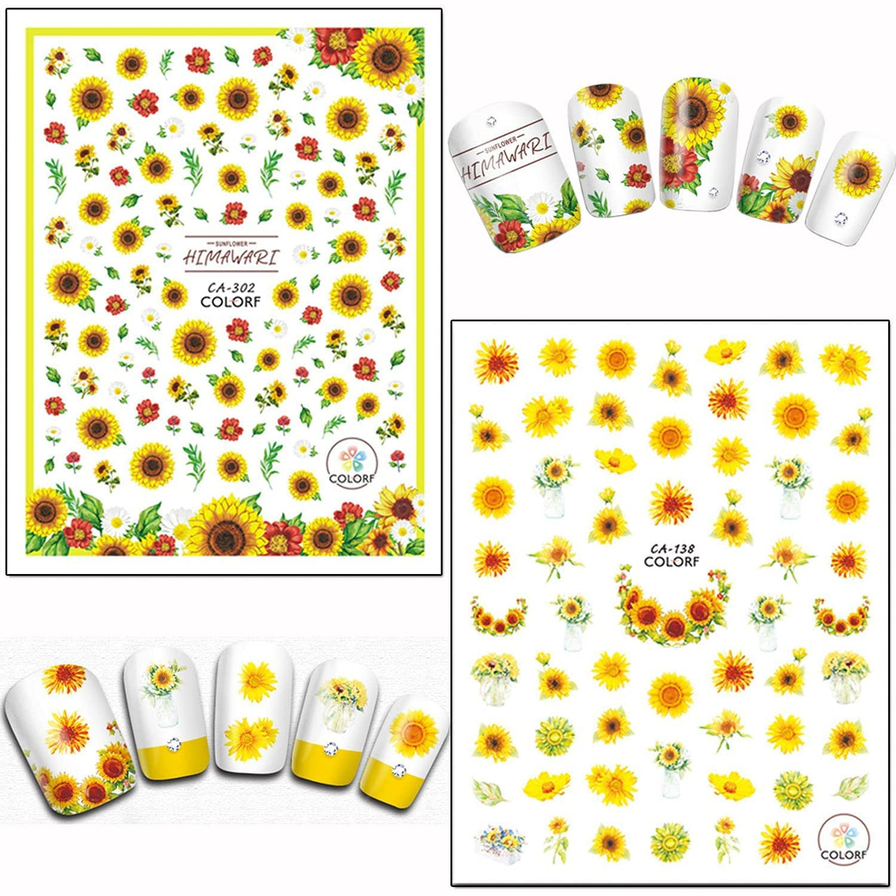 Floral & Butterfly Nail Nail Nail Wraps – 20 Sheets, Colorful Flower & Butterfly Designs