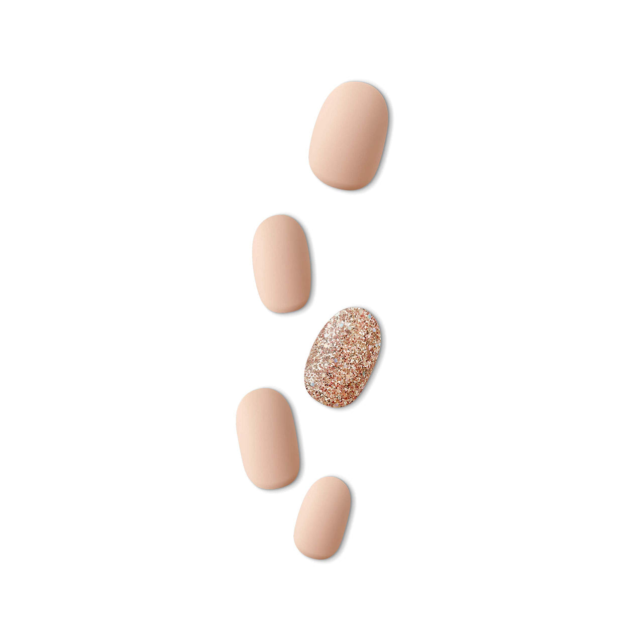 KISS imPRESS No Glue Mani Press On Nails, Design, 'Evanesce', Beige, Short Size, Oval Shape, Includes 30 Nails, Prep Pad, Instructions Sheet, 1 Manicure Stick, 1 Mini File