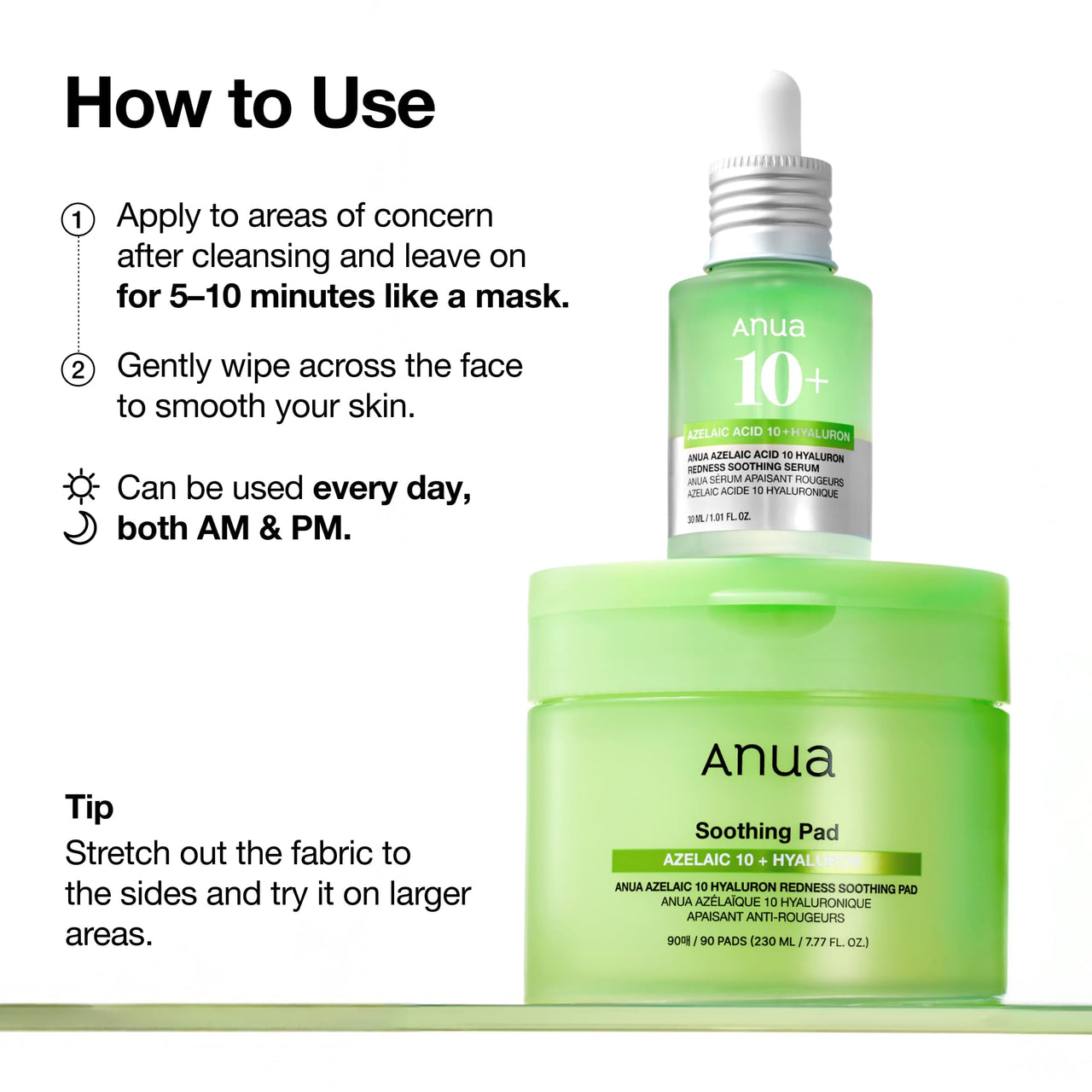 Anua Azelaic 10 Hyaluron Redness Soothing Toner Pads