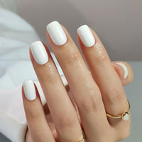 Thumbnail for SHANGMENG White Press on Nails Short - Soft Gel Square Press on Nails for Women Gift, Fit Perfectly & Natural Stick on Nails with Glue in 16 Sizes - 32 Reusable Fake Nails, Classic White