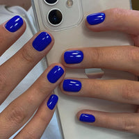 Thumbnail for Blue Press on Nails Short Square Fake Nails Glue on Short Square Nails Press ons, Soft Gel Acrylic Glue on Stick on Nail for Women Thick Reusable Solid Color 24pcs, Royal Blue