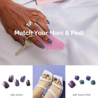 Thumbnail for NAILOG Semi Cured Gel Nail Strips Mani Pedi Kit - Long Lasting Blue Cosmos Gel Nail Nail Nail Wraps Toes with Glossy Gel Finishing
