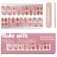 Thumbnail for banmagately Nail Polish Strips, 20Pcs Salon Quality Gel Nail Nail Nail Wraps, Easy Long Lasting Nail Wraps for Short Nails no UV Light Needed (Spring Pink Flower)
