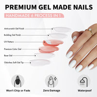 Thumbnail for SHANGMENG White Press on Nails Short - Soft Gel Square Press on Nails for Women Gift, Fit Perfectly & Natural Stick on Nails with Glue in 16 Sizes - 32 Reusable Fake Nails, Classic White