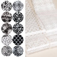 Thumbnail for XEAOHESY 20 Rolls Black White Lace Nail Art Foil Transfer Sticker Kit Flower Foil Transfers Decals Lace Flowers Nail Foil Transfer Nail Nail Wraps Sheets Nail Art Sticker Foil Nail Nail Wraps for Foil Nail Art