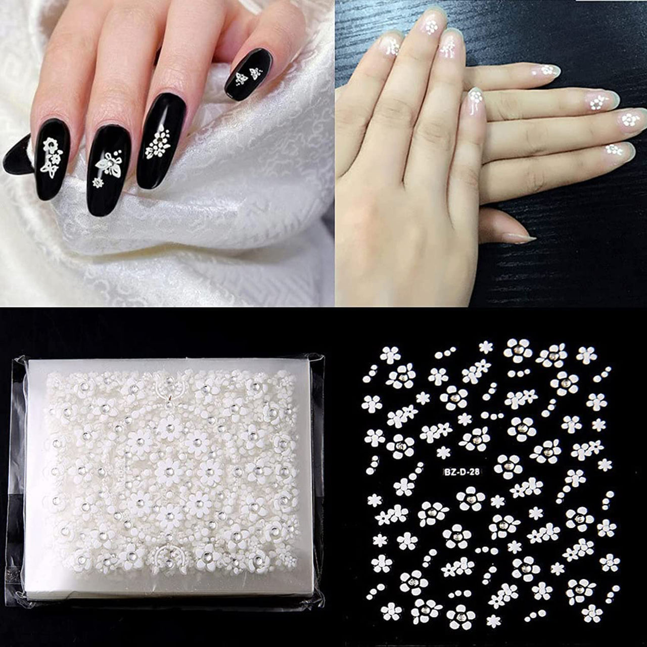 30 Sheets White Nail Nail Nail Wraps and 24 Sheets Fluorescent Nail Nail Nail Wraps