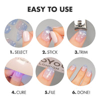 Thumbnail for MOYOU LONDON Semi Cured Gel Nail Strips - 20 Pcs. Gel Nail Wraps for Salon-Quality Manicure - Works with Any UV Lamp - Easy to Apply, Trim, & Remove Nails Stickers