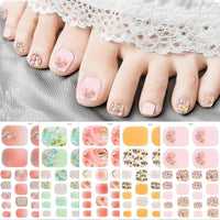 Thumbnail for KTAABTR 8 Sheets Toenail Nail Nail Wraps Self-Adhesive Nail Nail Wraps With Daisy Flowers Design - DIY Gel Polish Strips for Women Girls Toe Nail Decorations