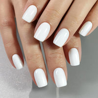 Thumbnail for SHANGMENG White Press on Nails Short - Soft Gel Square Press on Nails for Women Gift, Fit Perfectly & Natural Stick on Nails with Glue in 16 Sizes - 32 Reusable Fake Nails, Classic White