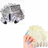 Thumbnail for 30 Sheets Black Nail Nail Nail Wraps and 12 Sheets Gold Nail Nail Nail Wraps