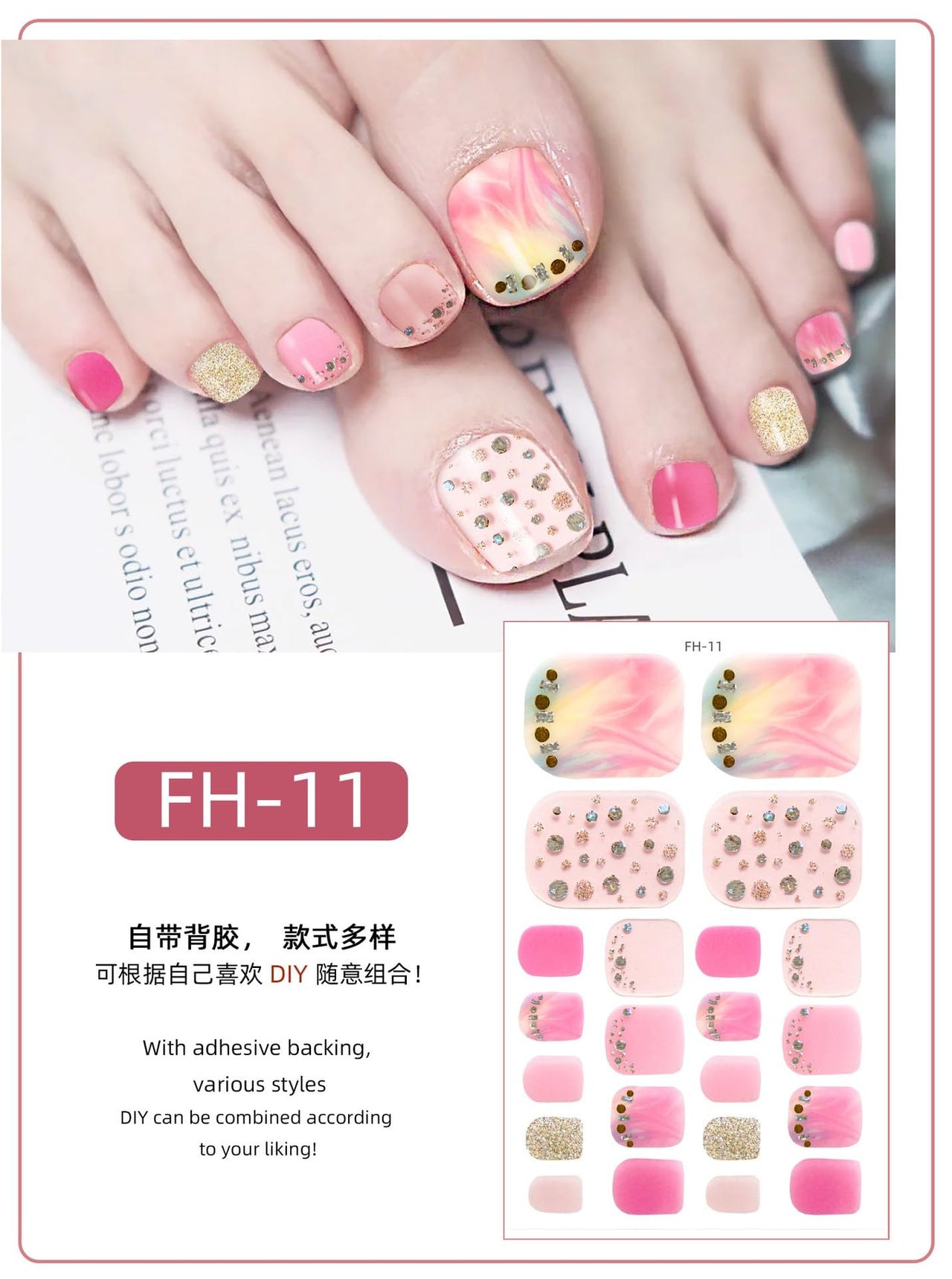 8 Sheets Color Flower Toe Nail Nail Wraps for Short Nails Rainbow Gel Nail Strips Self-Adhesive Star Toenail Decals Marble Designs Nail Polish Nail Nail Wraps Black Green Pink Brown Toe Nails Strips Manicure
